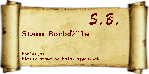 Stamm Borbála névjegykártya